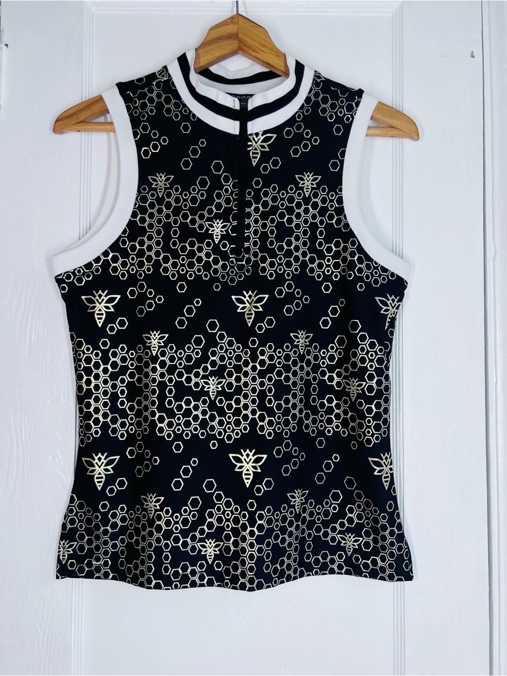 Half-zip Racerback Black Gold Honeybee Bee Athletic Top Size M